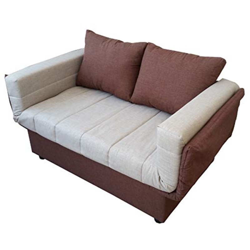 Liberoshopping Divano Letto prontoletto, Pratico e Funzionale, Rivestimento in Bicolore in Tessuto con cassettone portaoggetti braccioli reclinabili