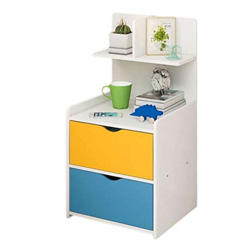 Comodino Studio Camera Locker Colori Doppio pompaggio Piccolo Addensare Soggiorno Corridoio Bagno di Legno Solido della Famiglia 32X24X60cm FANJIANI (Color : White)