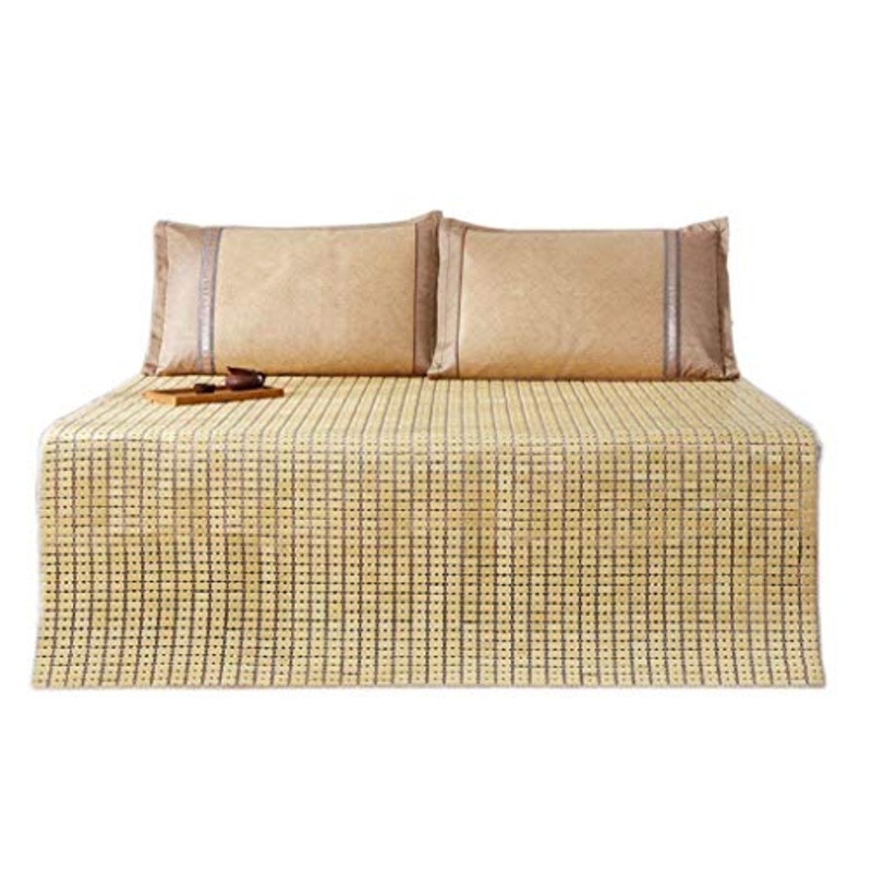 HKX Stuoia di bamb stuoia di bamb Cuscino stuoia Pieghevole stuoia Estiva Tatami Tappetino Yoga Morbido e Confortevole (Colore: Beige, Dimensioni: 1,5 * 1,95 m)